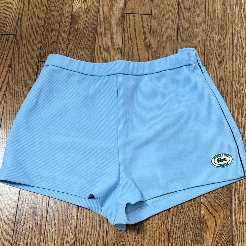 Sporty&Rich x Lacoste Light Blue Women's Athletic Shorts - Picture 2 of 10